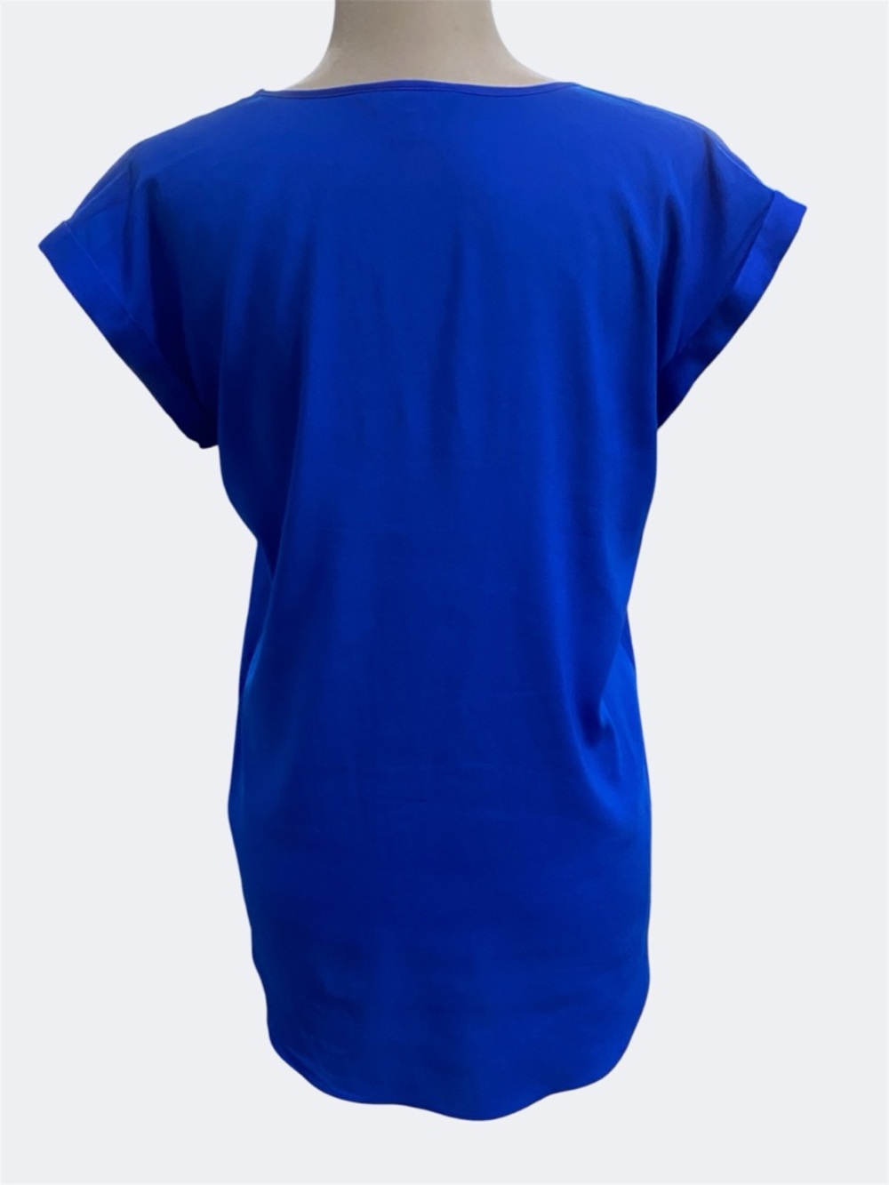 Express Royal Blue V-Neck Cap Sleeve Top Blouse - Picture 9 of 11